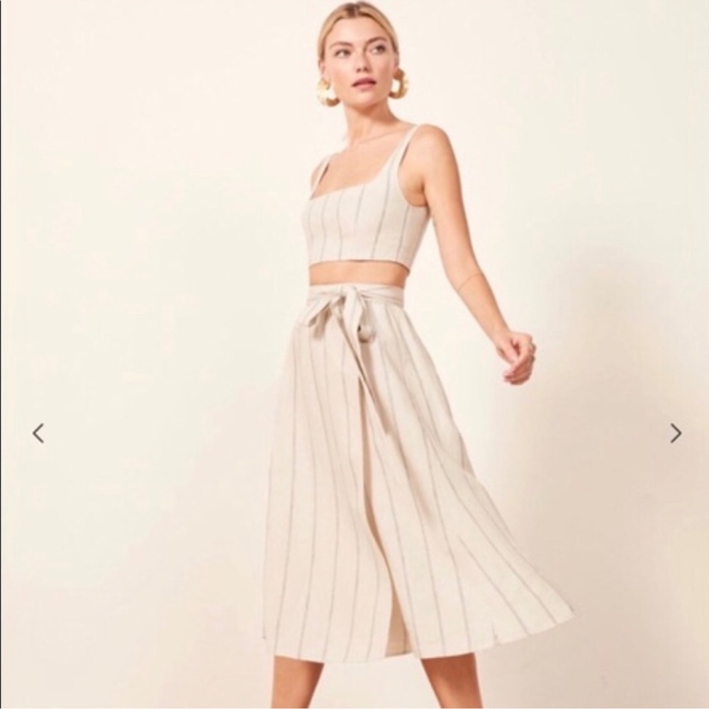 Reformation Linen Molto Two Piece Size XS NWT Positano - Picture 4 of 13